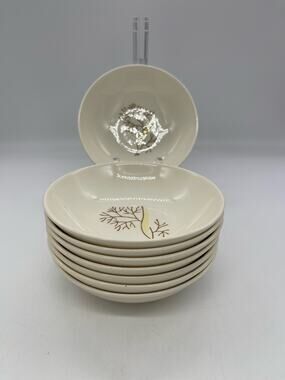 Vintage 1950's Duncan Hines Stetson Wheat Pattern Set of 8 Dessert Bowls  5.5"